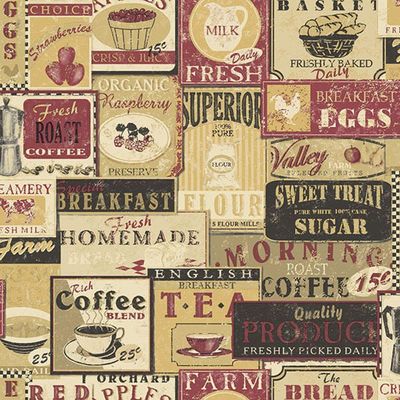 Papel De Parede Kitchen Recipes G12297 - Rolo 10m X 0,53m