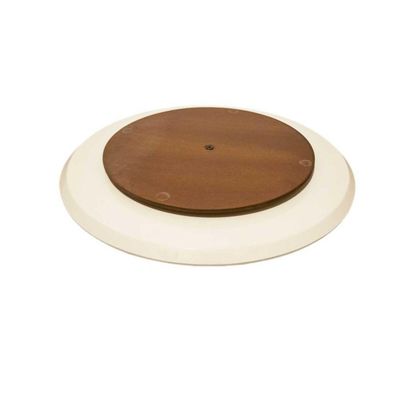 Prato Giratorio Com Vidro Laqueado 70cm Branca