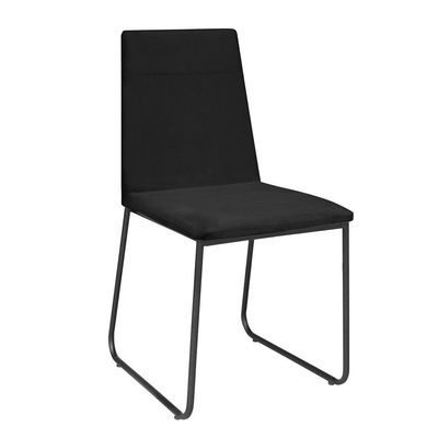 Kit 4 Cadeiras De Jantar Cozinha Industrial Lexa Veludo Élpis Móveis Preto Preta