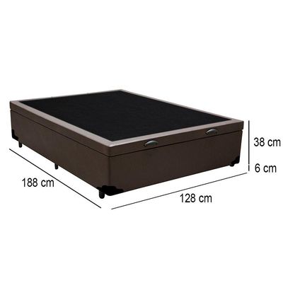Cama Box Baú Viúva Serene Sintético Marrom 128x188x44