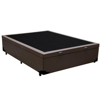 Cama Box Baú Viúva Serene Sintético Marrom 128x188x44