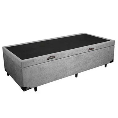 Cama Box Baú Solteiro Suede Serene Cinza 88x188x44