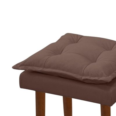 Puff Maria Para Sala De Tv E Estar Quarto Confortável Suede Marrom Mabe Magazine