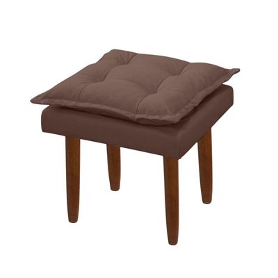 Puff Maria Para Sala De Tv E Estar Quarto Confortável Suede Marrom Mabe Magazine