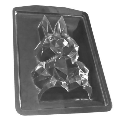 Forma De Silicone Coelho Diamantado - 10,2cm X 18cm - 4 Un
