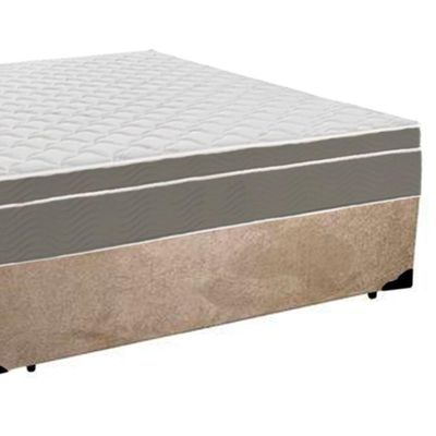 Cama Box Casal Suede + Colchão Serene Molas Ensacadas 138x188x65 Bege
