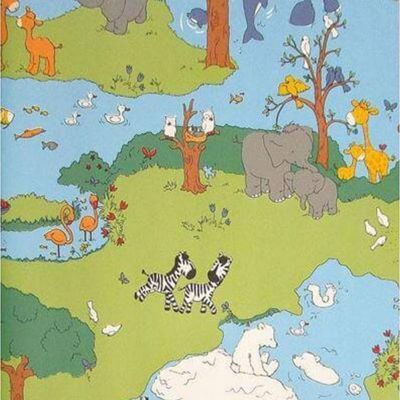 Papel De Parede Safari Friends Infantil Colorido Sf6206