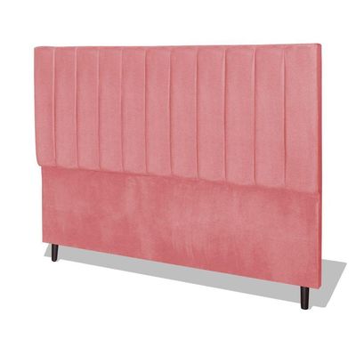 Cabeceira Estofada Box Casal Queen Size Encosto Para Cama Corola 164x126 Cm Rosa