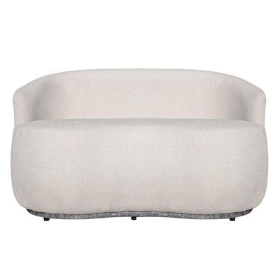 Sofá Orgânico 2 Lugares Bouclê Luxo Bege Cinza