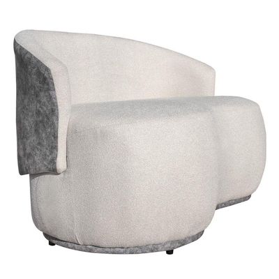 Sofá Orgânico 2 Lugares Bouclê Luxo Bege Cinza