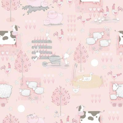 Papel De Parede Fazendinha G78376 Rosa Tiny Tots 2 - G78376