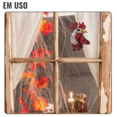 Cabeça De Galo Decoração Halloween Tenebrosa Assustadora