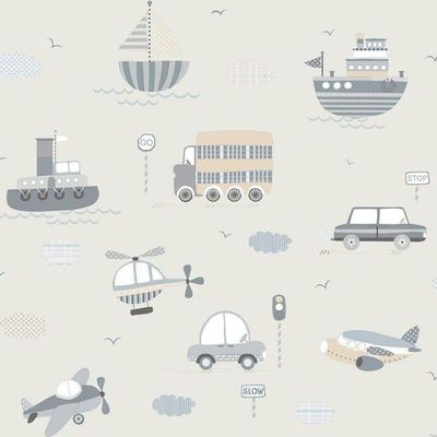 Papel De Parede De Transportes - G78417 Greige Tiny Tots 2 - G78417