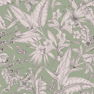 Papel De Parede Botânica Hf Folhagem Verde 81512