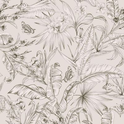 Papel De Parede Botânica Hf Folhagem Branco 81406