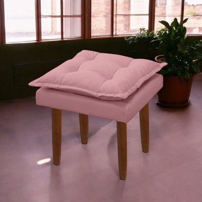 Kit 03 Puff Maria Para Sala De Tv E Estar Quarto Confortável Suede Rose Mabe Magazine