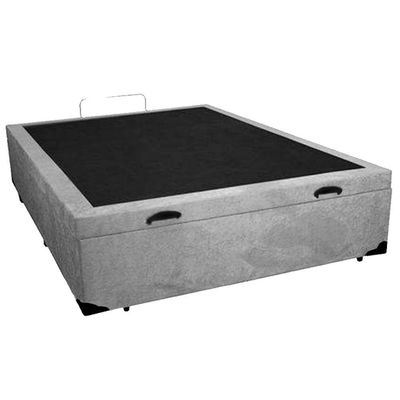 Cama Box Baú Casal Suede Serene Cinza 138x188x44