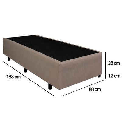 Cama Box Solteiro Sintético Serene Bege 88x188x40
