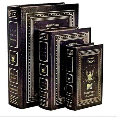 Kit 3 Livros Decorativos Cofre Fake Organizador Vintage De Madeira Use Joias E Documentos Secretos