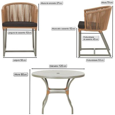 Mesa E 6 Cadeiras De Jantar Noronha Fendi E9 Trama Original Terra Cota
