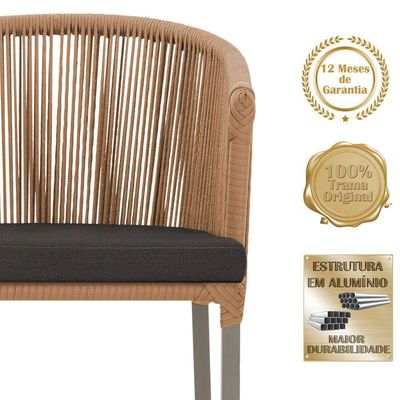 Mesa E 6 Cadeiras De Jantar Noronha Fendi E9 Trama Original Terra Cota