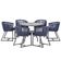 Mesa E 6 Cadeiras E Noronha Preto E12 Trama Original Azul