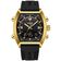 Relógio Digital Masculino Pulseira De Silicone Quartzo Tonneau Duplo Display Esportivo Preto Dourado