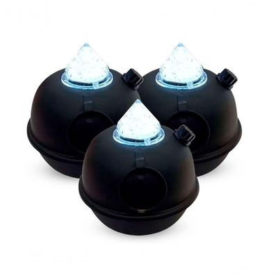 Kit 3 Luminárias De Mesa Decorativa Bujãozinho De Metal A Pilha Com Led Branco Dimerizável E Alça