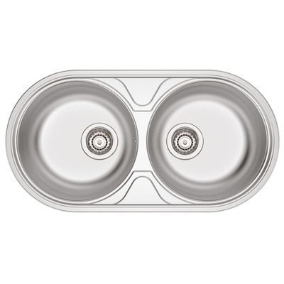 Cuba de Sobrepor Tramontina Luna Duo 2C 36 BS em Aço Inox Acetinado 84 x 44 cm