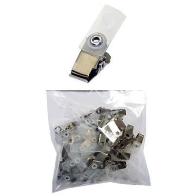 Clip Jacaré ou Clip com Alça Leitosa para Crachá 25 Und