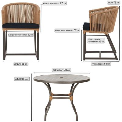 Mesa Com 6 Cadeiras De Jantar Noronha E12 Trama Original Terra Cota