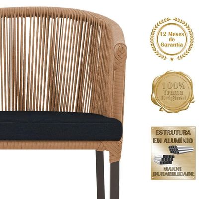 Mesa Com 6 Cadeiras De Jantar Noronha E12 Trama Original Terra Cota