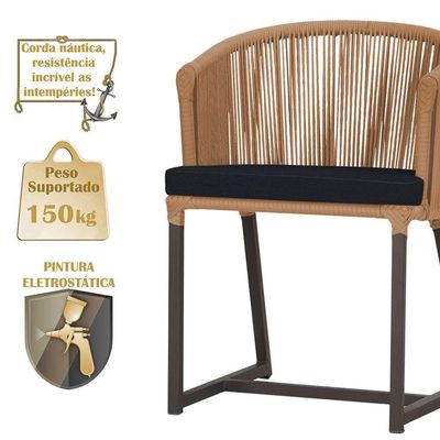 Mesa Com 6 Cadeiras De Jantar Noronha E12 Trama Original Terra Cota