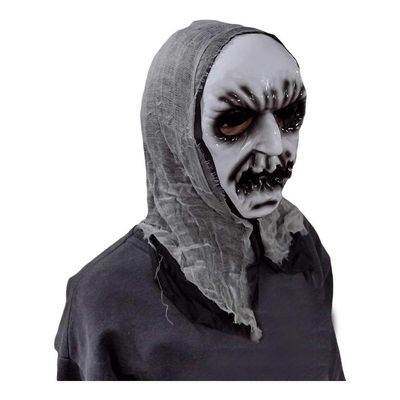 Máscara Halloween Assombrada Freira Com Capuz