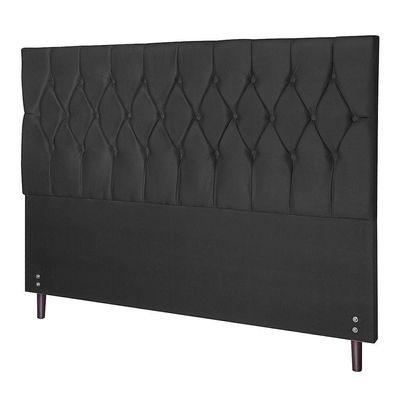 Cabeceira Ram 1500 Preto Estofada Para Cama Box Solteiro 94cm Quarto Luxo
