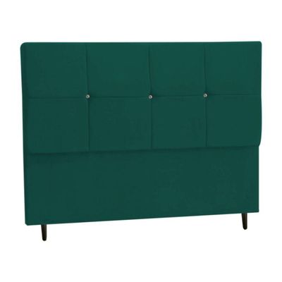 Cabeceira Estofada Box Casal Encosto Para Cama Civic 144x126 Azul Tiffany
