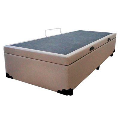 Cama Box Baú Solteiro Sintético Serene Bege 88x188x44