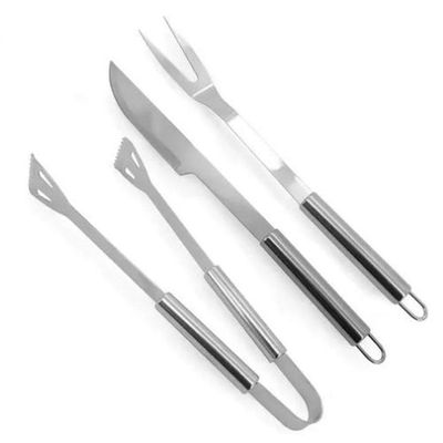 Jogo Para Churrasco Com 3 Peças Em Inox Com Estojo - Mimo Style - Ac19146