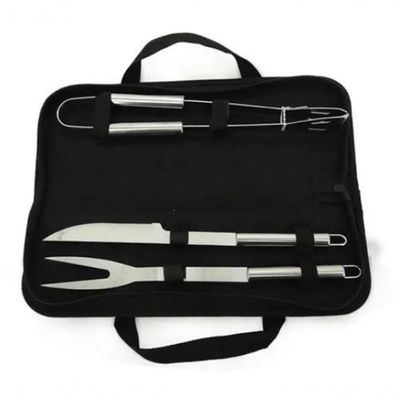 Jogo Para Churrasco Com 3 Peças Em Inox Com Estojo - Mimo Style - Ac19146