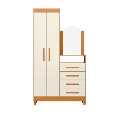 Cômoda Palumóveis New Capri com 2 Portas e 4 Gavetas 103cm de Largura Cinamomo/Off White