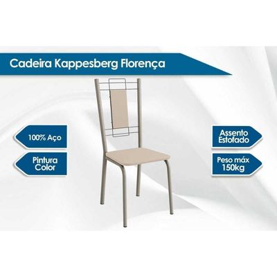 Sala De Jantar Reno Vidro 150cm 4 Cadeiras Florença Bege