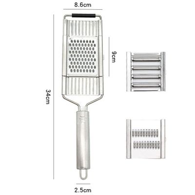 Ralador Manual Multifuncional 3 Em 1 Com Cabo Lorben Aço Inox Queijo Legumes