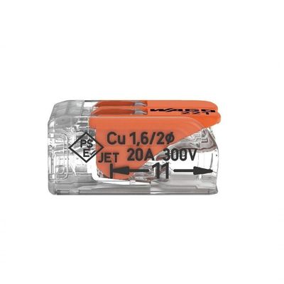 Conector Emenda Compacto Wago 221-412 - 2 Pólos Até 4mm²