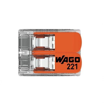 Conector Emenda Compacto Wago 221-412 - 2 Pólos Até 4mm²