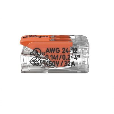 Conector Emenda Compacto Wago 221-412 - 2 Pólos Até 4mm²