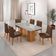 Mesa De Jantar Eloise Tampo Mdf Vidro Com 6 Cadeiras Moderna Veludo Marrom/off White/naturale