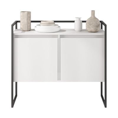 Buffet Para Sala Industrial 2 Portas Cantinho Do Café Branco E Preto