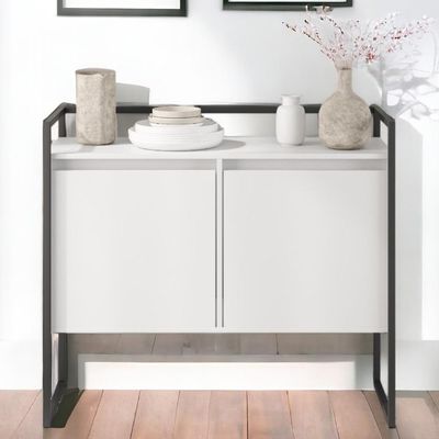 Buffet Para Sala Industrial 2 Portas Cantinho Do Café Branco E Preto