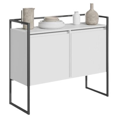 Buffet Para Sala Industrial 2 Portas Cantinho Do Café Branco E Preto