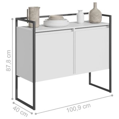Buffet Para Sala Industrial 2 Portas Cantinho Do Café Branco E Preto